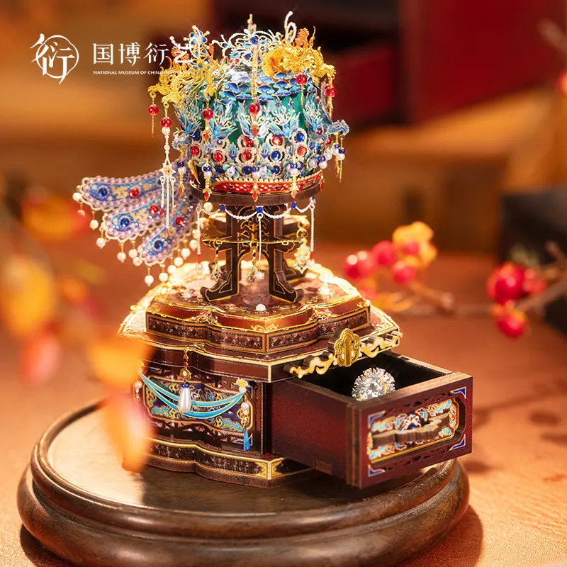 National Museum of China Phoenix Crown Mini Jewelry Box Puzzle DIY Creative Gift Handmade