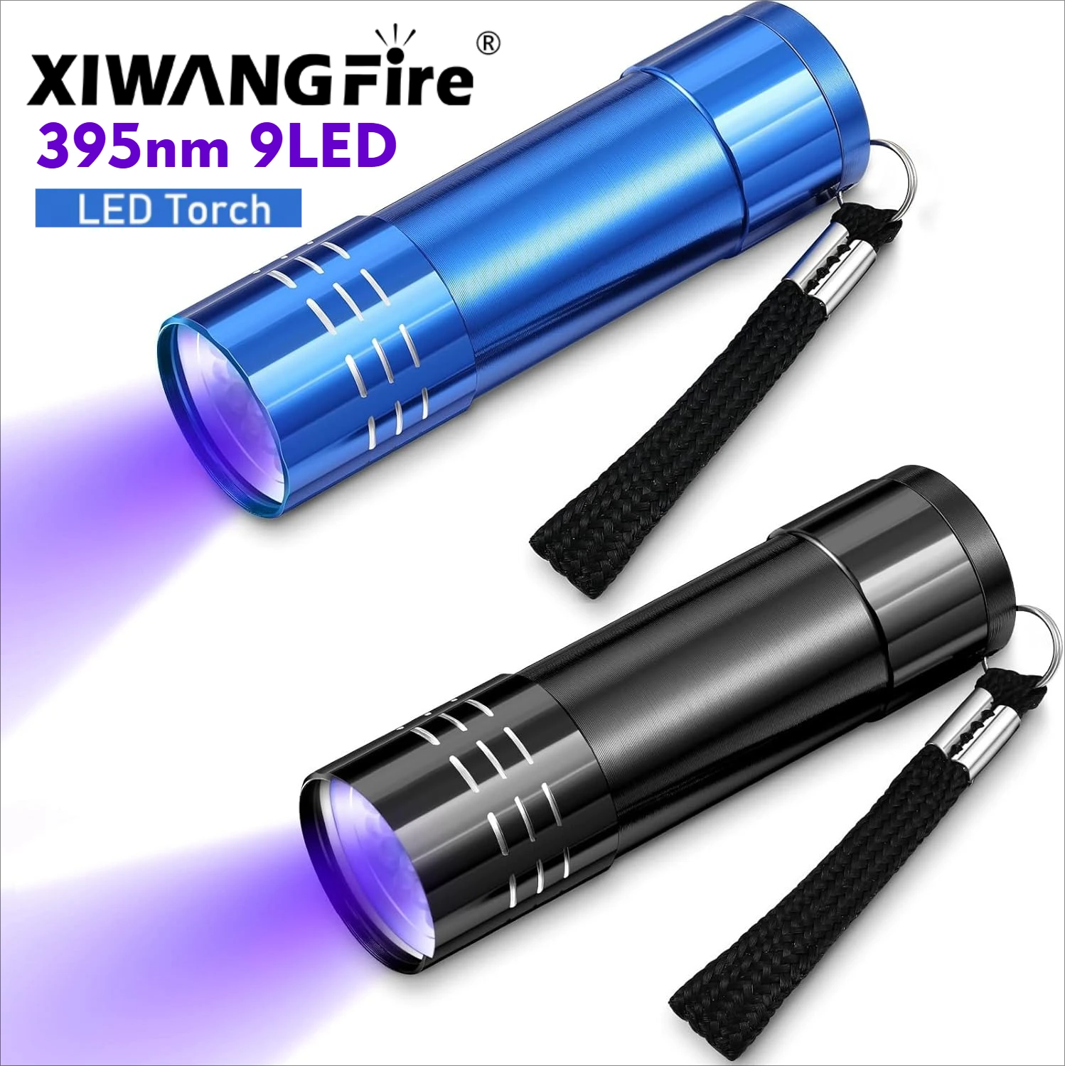 9LED Flashlight  UV Resin Curing Lamp Light LED 395nm UV Torch For Epoxy UV Resin Cure Adhesive Glue Jewelry Equipments Tool