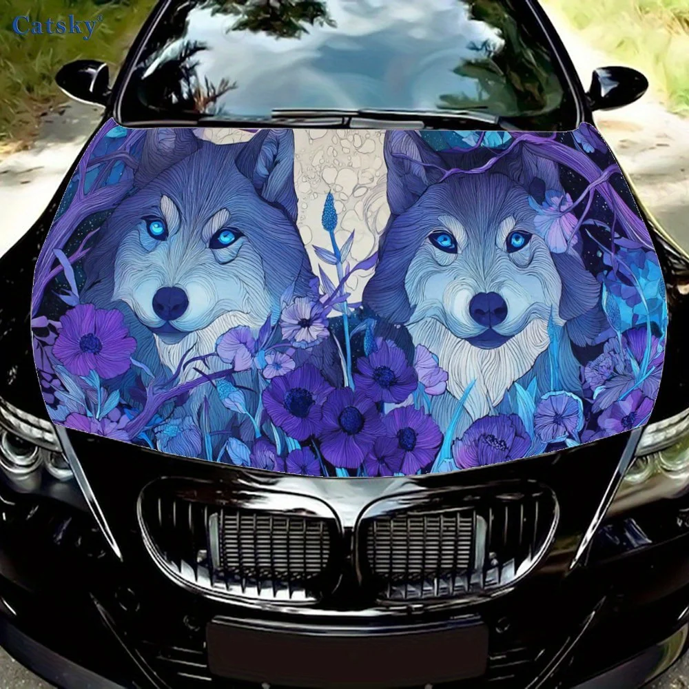 

Cool Wolf print,car hood stickers,PVC waterproof Self adhesive car hood sticker,car hood decoration protection stickers,Auto Acc