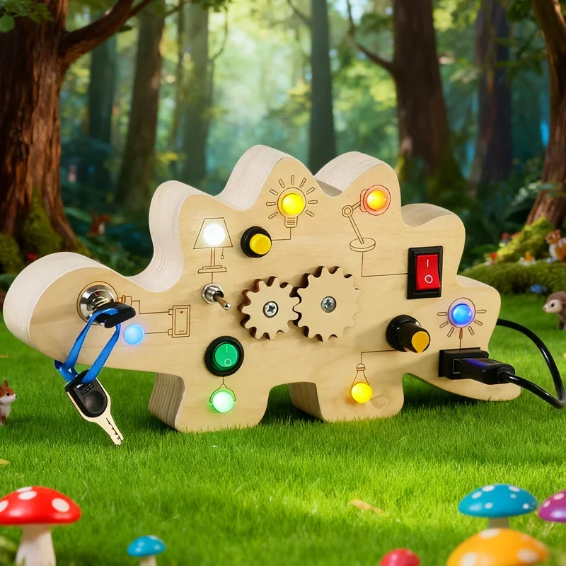 Luci per bambini '' Tavola occupata Giocattoli sensoriali Montessori Interruttore Giochi luminosi a LED Tavola attività Pensiero Educazione Giocattoli da viaggio per bambini..