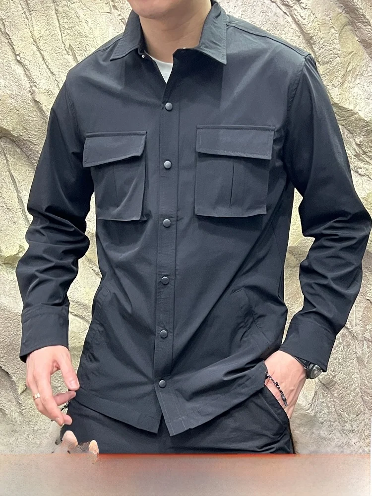 

Tactical Series Men's Long Sve irt Breathable Qui Dry Four Way Stretch Sun Protection Spring Summer High End Jaet