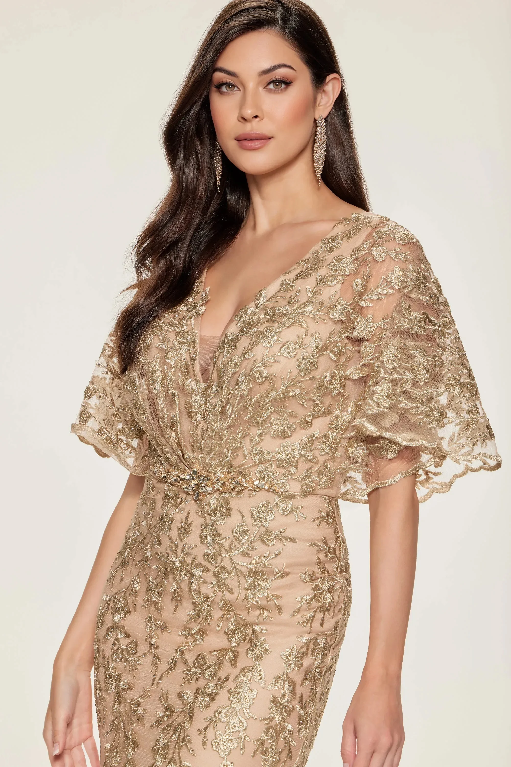 Champagne Tule Dames Avondjurk Luxe Kralen Vloerlengte Geborduurde Feestjurk Rijn Bruiloft Jurk Op Maat