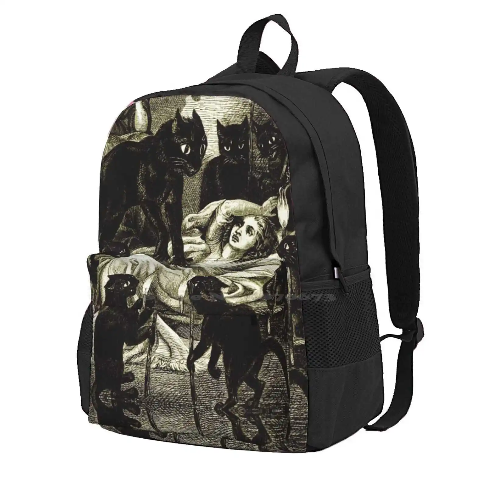 

Black Cat Coven Hot Sale Schoolbag Backpack Fashion Bags Cats Black Cat Dark Arts Occult Witchcraft Wicca Halloween Scary