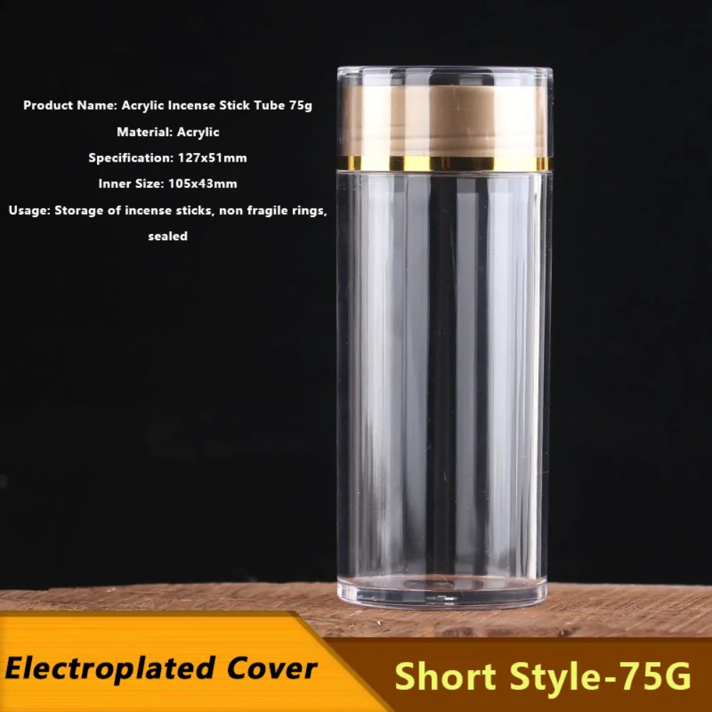 

Simple Acrylic Incense Stick Tube Transparent with Detachable Airtight Lid Joss Stick Storage Tube Incense Holder
