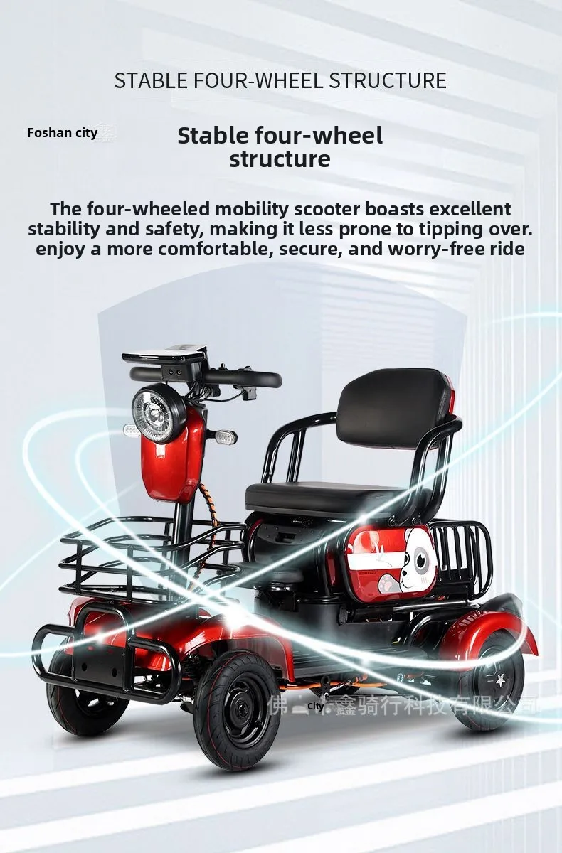 New Electric Four-wheeler Elderly Leisure Scooter Small Four-wheeler Pick Up and Drop Off Children