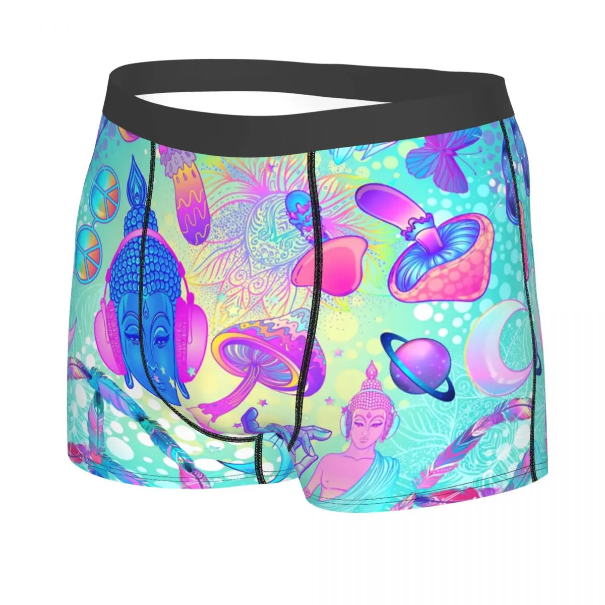 Psychedelic Magic Mushrooms Boxer Shorts Men 3D Print Male Breathbale Trippy Pattern Underwear Panties Briefs