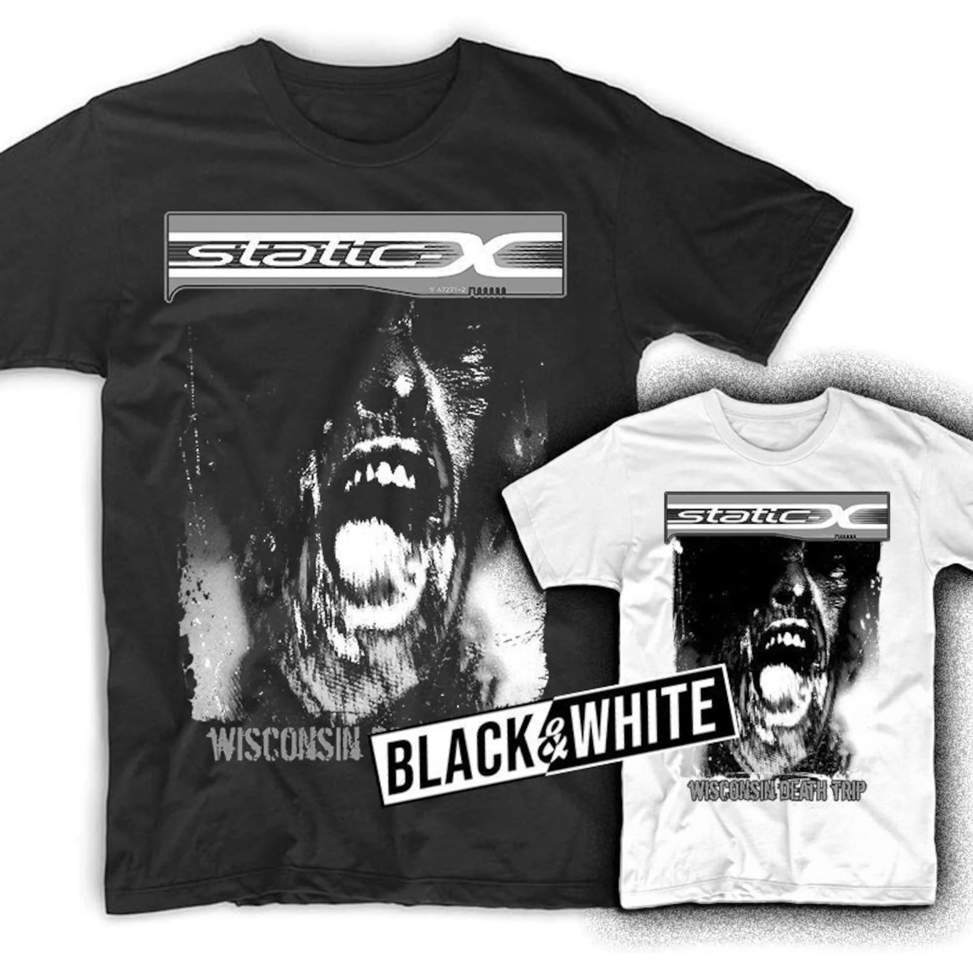 Static X Winsconsin Death Trip band and poster album cover metal hard rock music T Shirt all sizes S 5XL men's White