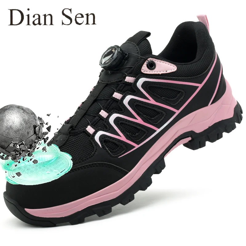 

Защитные ботинки, женская обувь со стальным носком, повседневная обувь для прогулок, износостойкая, противоударная, противопрокольная, рабочая обувь для работы в качестве пешего туризма