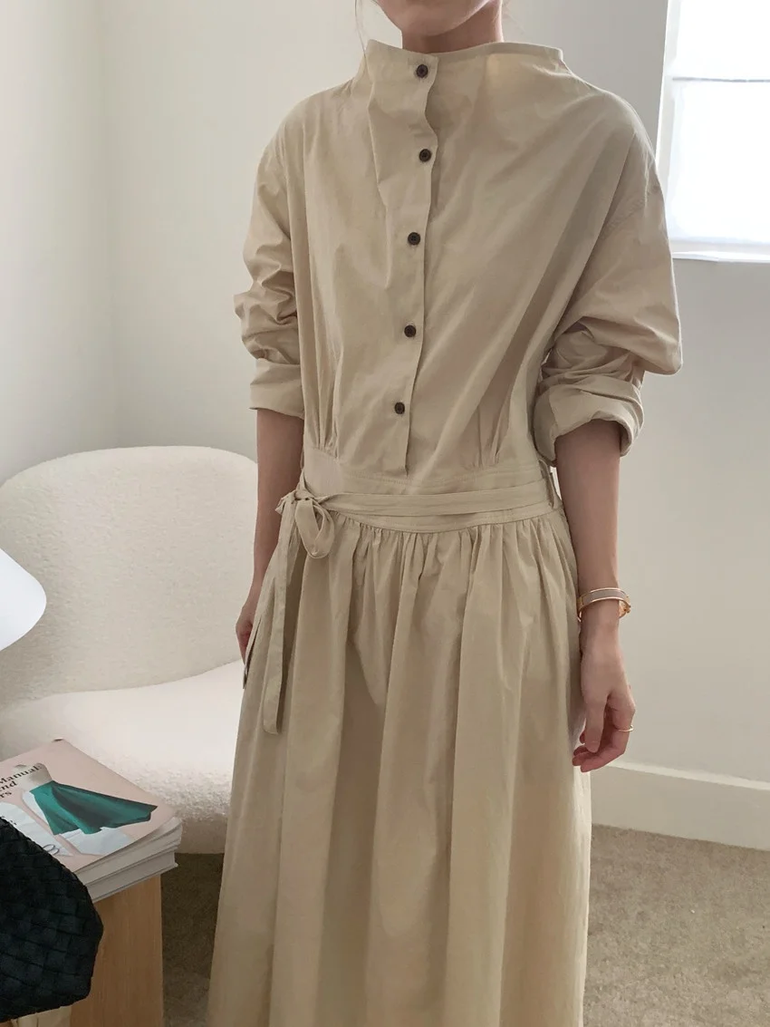 Alien Kitty สไตล์ใหม่ชุดยาวผู้หญิงปิดเอว Elegant Chic 2025 Solid Office Lady High Street Casual หลวมฤดูใบไม้ผลิ