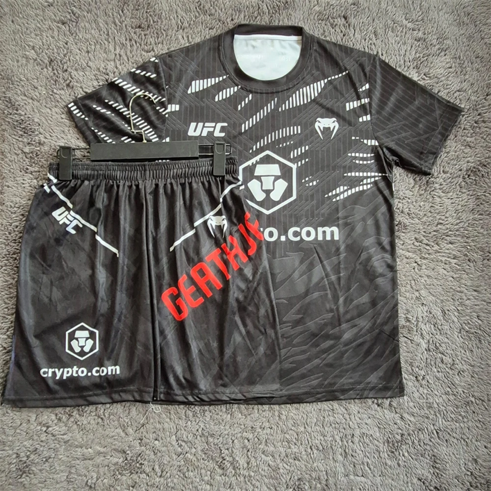 

2026 New UFC 324 Fight Night Justin Gaethje Boxing Set Men Women MMA Oversized Breathable Speed Drying Sports And Leisure Set