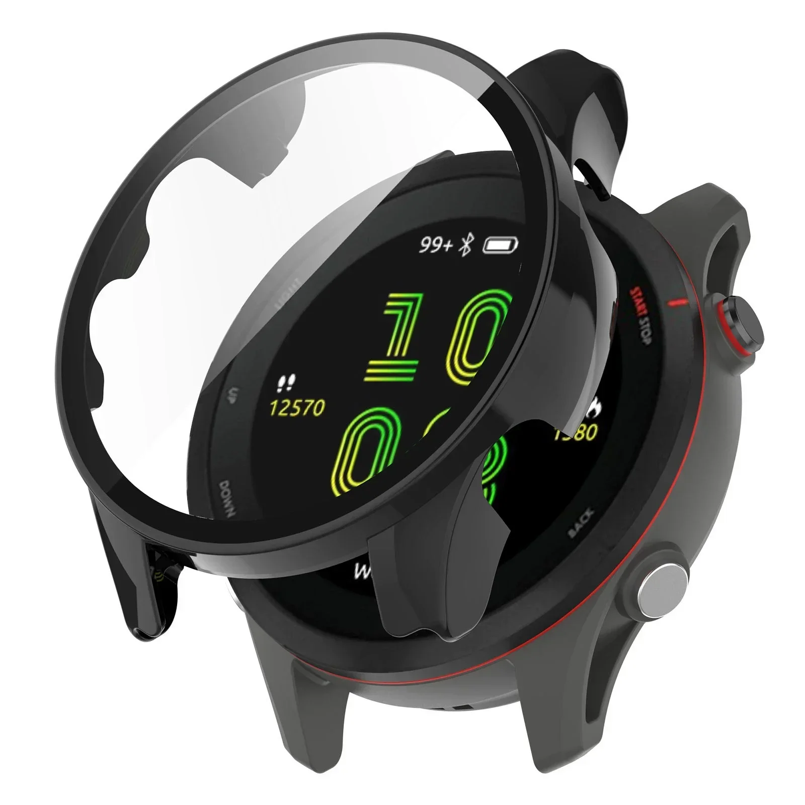 For Garmin Forerunner970 Forerunner 970 47MM Screen Protector Case Protective Case Full Bumper Cover Tempered Glass Shell