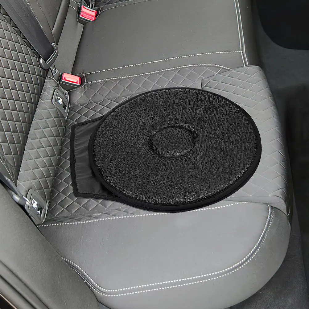 

2pcs Swivel Cushion Black Single Ring 360 Degree Rotate Portable Rotating Seat Cushion Comfortable Long Use Car Seat Pad