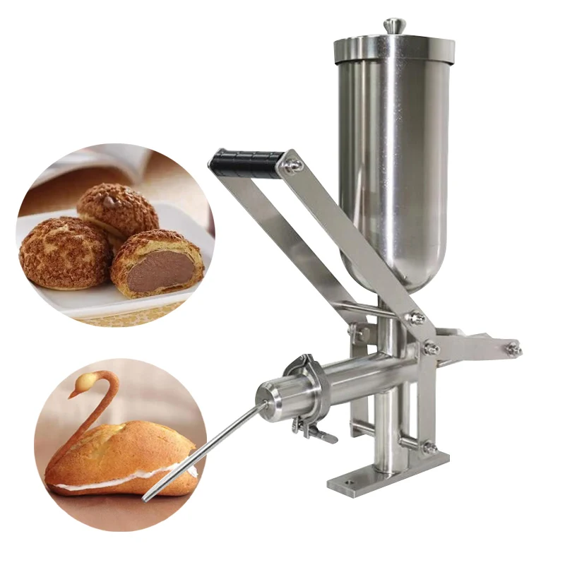 Commercial Portable Manual Puff Cream Filling Machine Hand Press Jam Filled Cake Injection Tool For Sale