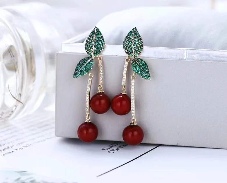 Bilincolor Cherry Shaped Earrings for Women