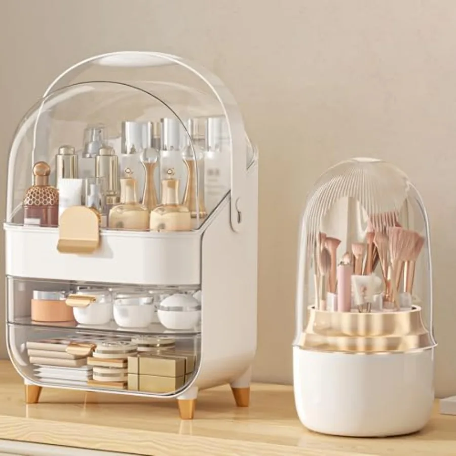 

Makeup Organizer, Skincare Holder Bathroom Counter Organizer, Storage Box Cosmetic Display Cases, Teen Girl Gifts Trendy Stuff