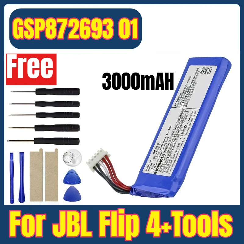 

GSP872693 01 3000mAh Bluetooth Speaker Battery for JBL Flip 4+Tools