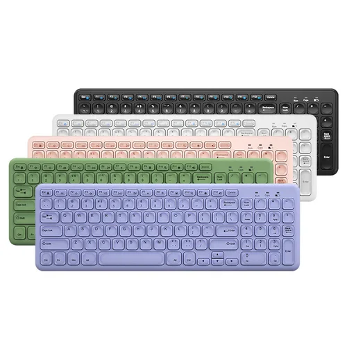Imagen 2 del producto Combo de teclado y ratón inalámbricos a la moda, teclados silenciosos para Gamer, juego de ratón ultrafino para PC de oficina, teclado ergonómico rosa para juegos