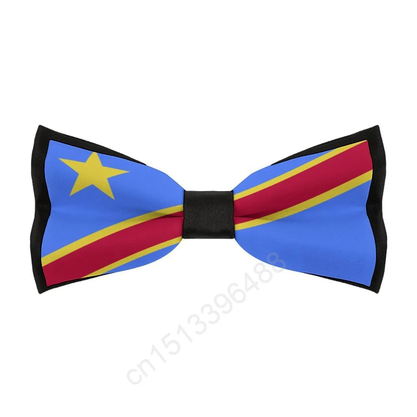 Democratic Republic of Congo Flag Bowtie for Men Fashion Casual Men's Bow Ties Cravat Neckwear For Wedding Party Suits Tie