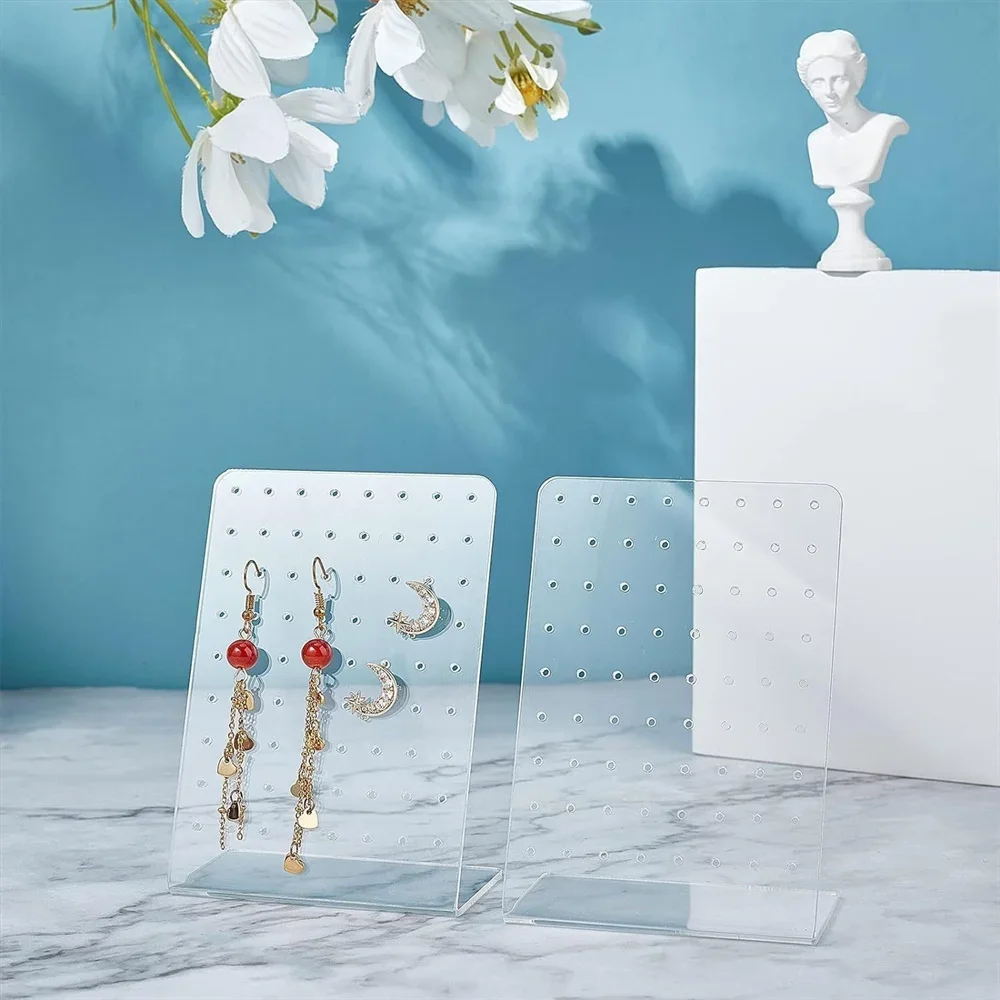 

10 шт./упак., 72 отверстия, акриловый держатель для сережек, органайзер, шпильки для ушей, стеллаж для хранения ювелирных изделий, витрина, подставка для сережек, Earri