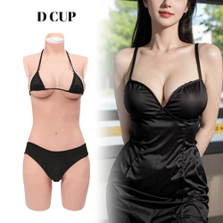 KUMIHO 2TH GEN L Size D Cup One Piece Sissy Fake Vagina Silicone Bodysuit Breast Forms Drag Queen Cosplay Bodysuit Crossdresser