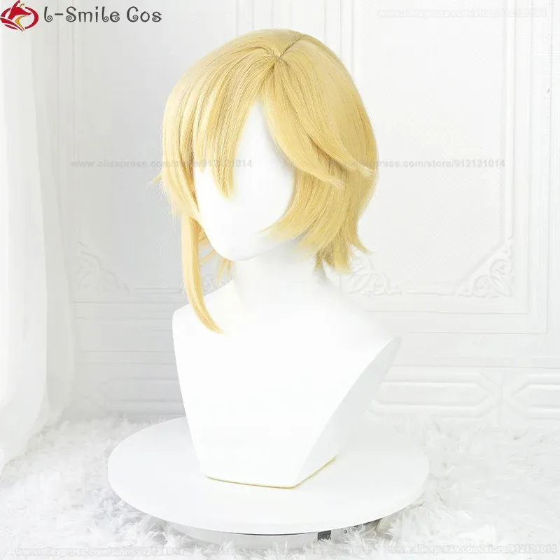 Styled 40cm Nito Nazuna Cosplay Wig  ES Nazuna Nito Cosplay Anime Wig Golden Yellow Saclp Heat Resistant Hair Wigs