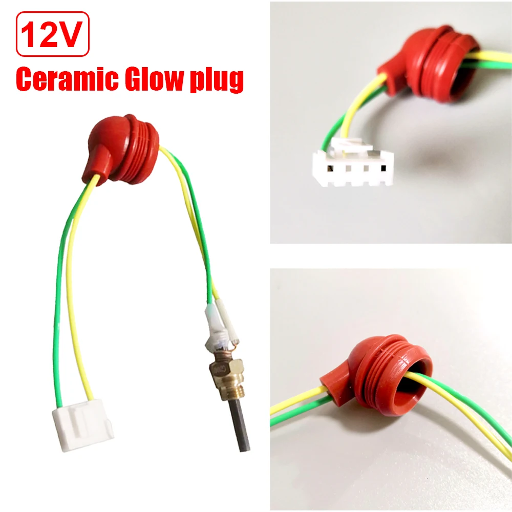 5Pcs Lgnition Plug 12V 5KW Ceramic Plug Diesel Parking Heater  Heating Part 4 Holes Red Hat White Plug For Chinese Webasto