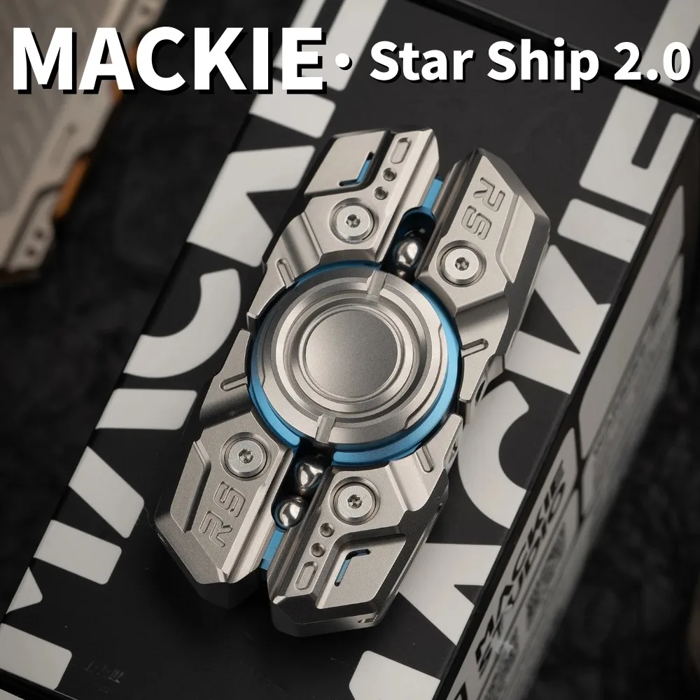 MACKIE Star Ship 2,0 Fidget Spinner, giroscopio de uñas abierto, juguete mecánico de Metal para aliviar el estrés, Spinners, aparatos para aliviar la ansiedad