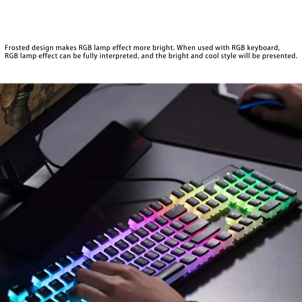 Keycaps Double Shot Backlit PBT Pudding Keycap Set with Puller Compatible with Cherry MX Mechanical Keyboard,Black&White