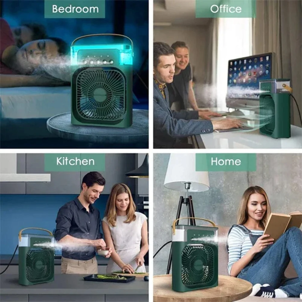 Elektrische Ventilator Met Luchtbevochtiger, Zomerspuitkoeler Met Handvat, Draagbare Airconditioner Voor Kamperen, Kinderwagen Ventilator, Usb-Stekker