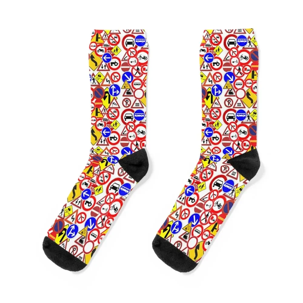 TRAFFIC SIGNS Socks cool kids Climbing cute Men's Socks Luxury Women's