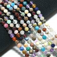 Natural Mixed Stone Faceted Round Beads 3.5mm