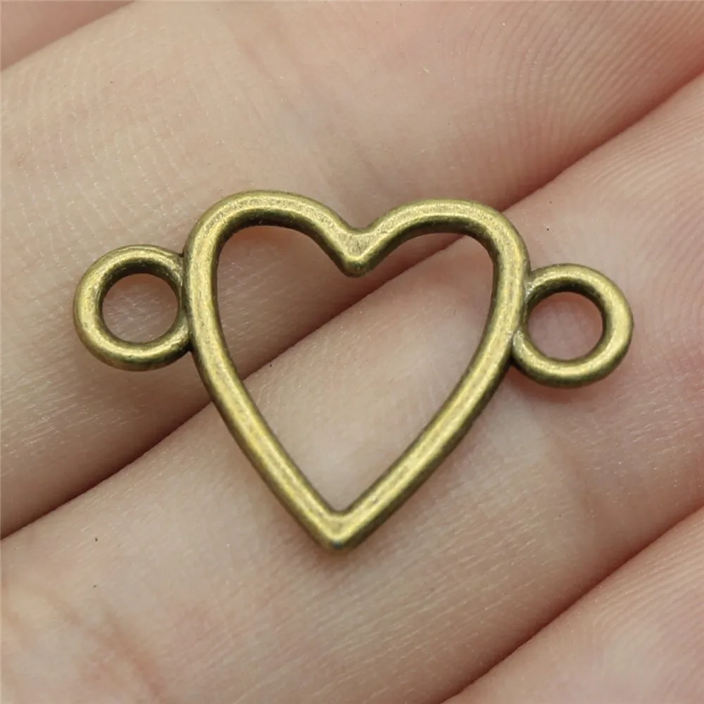 WYSIWYG 20pcs Charms Heart Link Connector 16x24mm Pendants Making DIY Handmade Jewelry