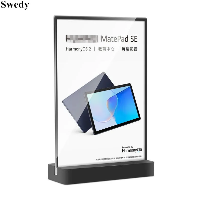 

A5 148x210mm T Shape Table Acrylic Sign Holder Display Stand Menu Paper Holder Flyer Poster Frame Price Label Holder Stand