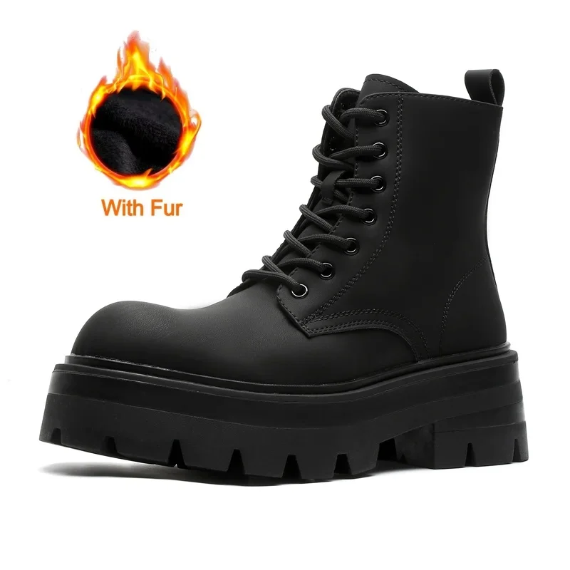 High Quality Big Size Winter Men Boots High Top Casual Leather Shoes Man Outdoor Ankle Boot Fashion Boots for Men