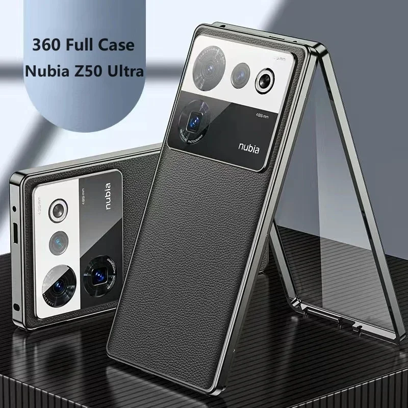 360 Full Case for ZTE Nubia Z50 Ultra Case Tempered Glass Leather Cover for Nubia Z50Ultra Shell Double Sided Protection Bumper