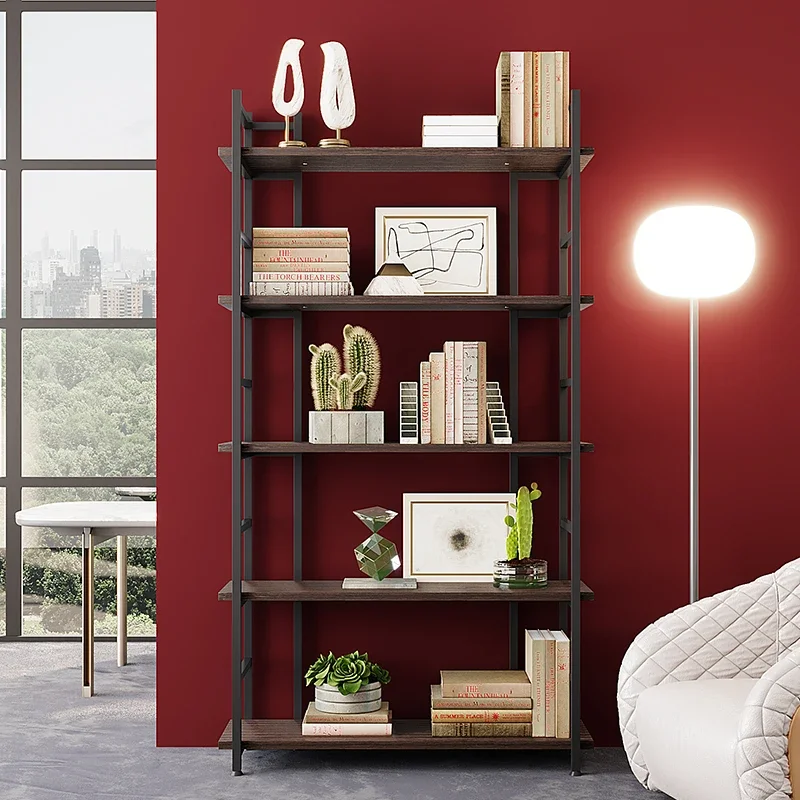 

Multi-layer combination shelf Multifunctional bookshelf Household wrought iron storage rack Living room floor adjustable shelf