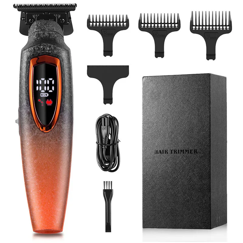Hair Clipper 7500RPM Hair Trimmer For Men USB Rechargeable Salon Barber Zero Gap Hair Cutting Machine LED Display Battery Power