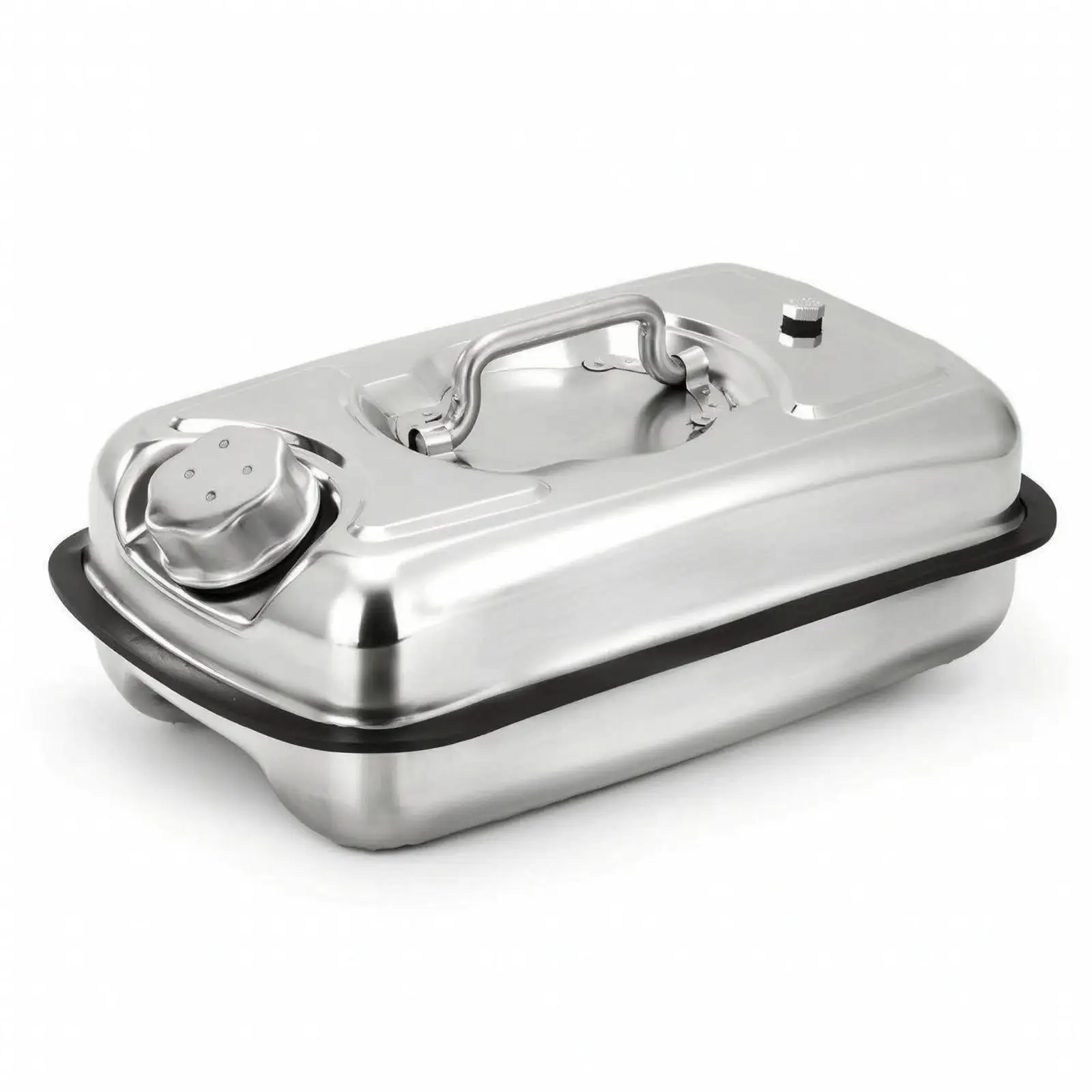 Rectangular Stainless Steel Fuel Storage Tank with Balanced Carry Handle for Workshop Use Petrol Pump