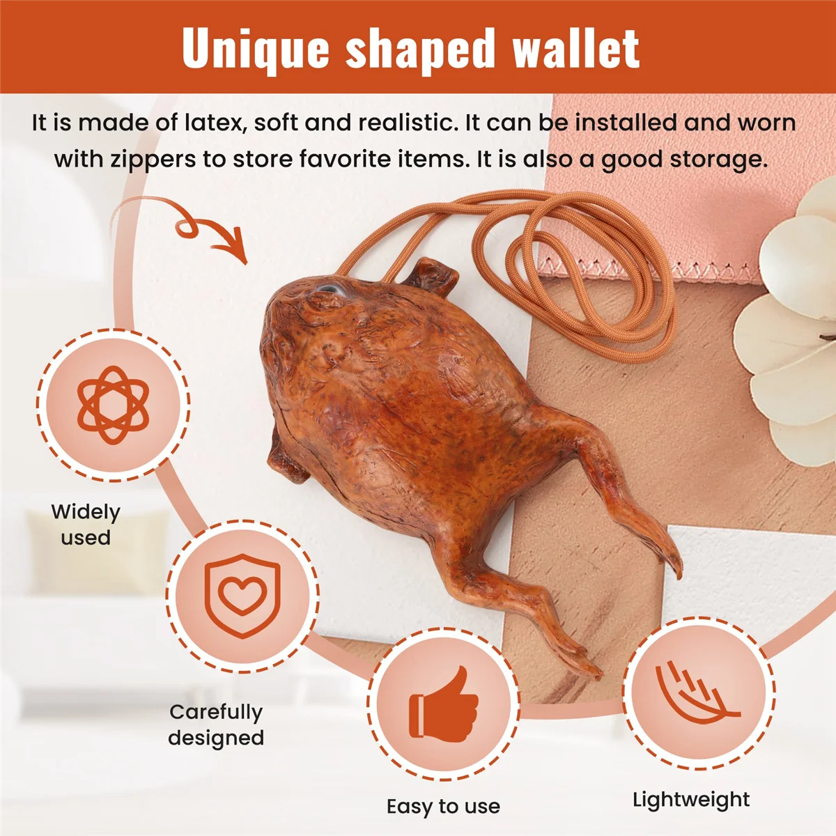 ABQR Lustige Kröten-Geldbörse, Individualität, Tier-Münzbeutel, realistische Frosch-Geldbörse, Humor, Dekoration, Aufbewahrung, Geschenke, Geldbörse, Handtasche