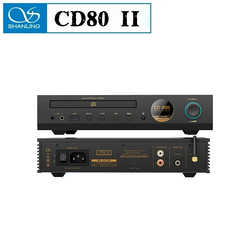 

SHANLING CD80II MKII Modernized CD Player with HD850 Driver Dual SGM8262 AMP CS43198 DAC Hi-Res Audio Bluetooth LDAC Input