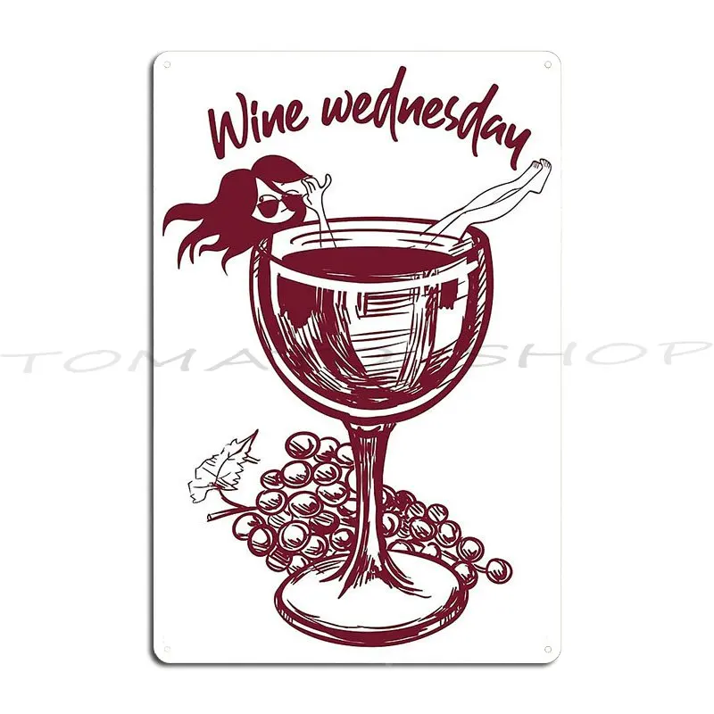 Bergschnecke Wine O`clock Save Water Drink Wine Metal Sign Cinema Club Wall Cave Wall Decor Customize  Tin Sign Poster