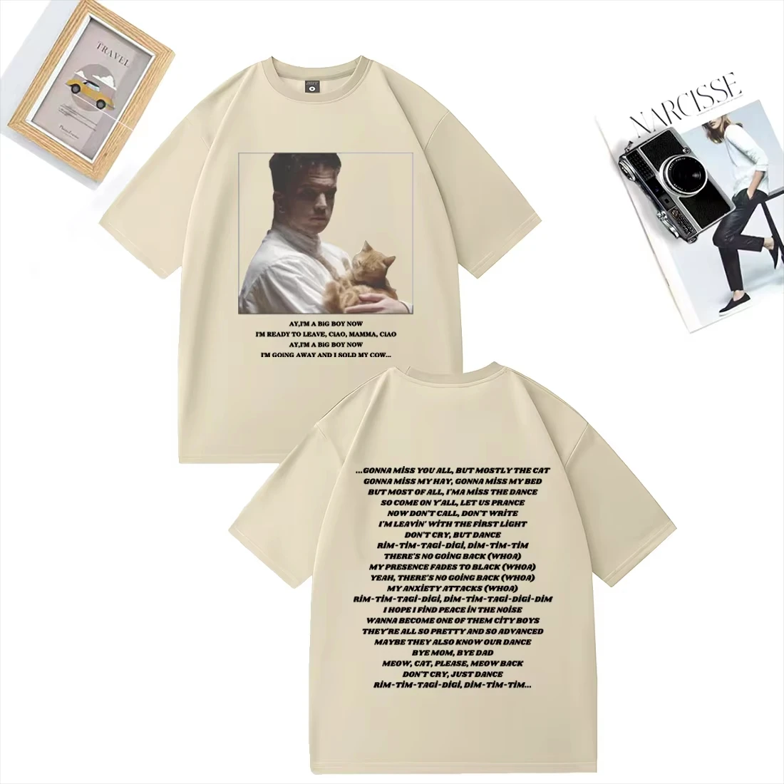 الرجال النساء مضحك القط قصيرة الأكمام تي شيرت الطفل Lasagna حافة تيم تاجي ديم يوروفيجن موضة تي شيرت للجنسين المتضخم ملابس علوية من القطن #4