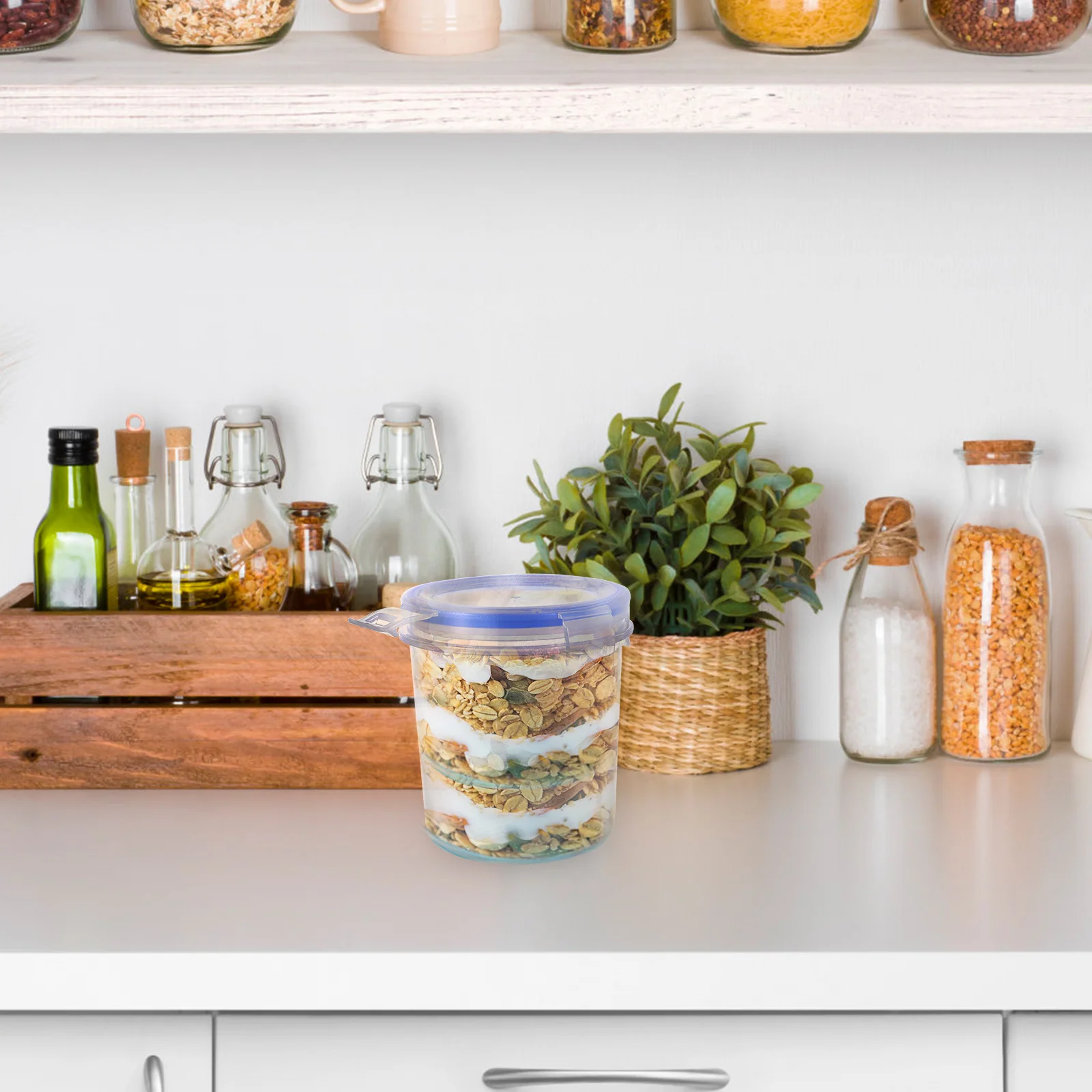 

4pcs Airtight Transparent Food Storage Jars Fresh Keeping Bucket For Coffee Beans Rice Flour Tea Snacks Sealing Canister
