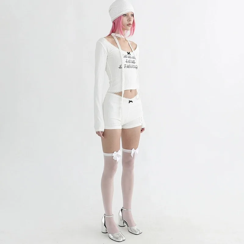 2025 Badblood Korea Sweet and Spicy Pure Lust Printed Shorts Women Safety Pants Lace Side Quad Pants Tide