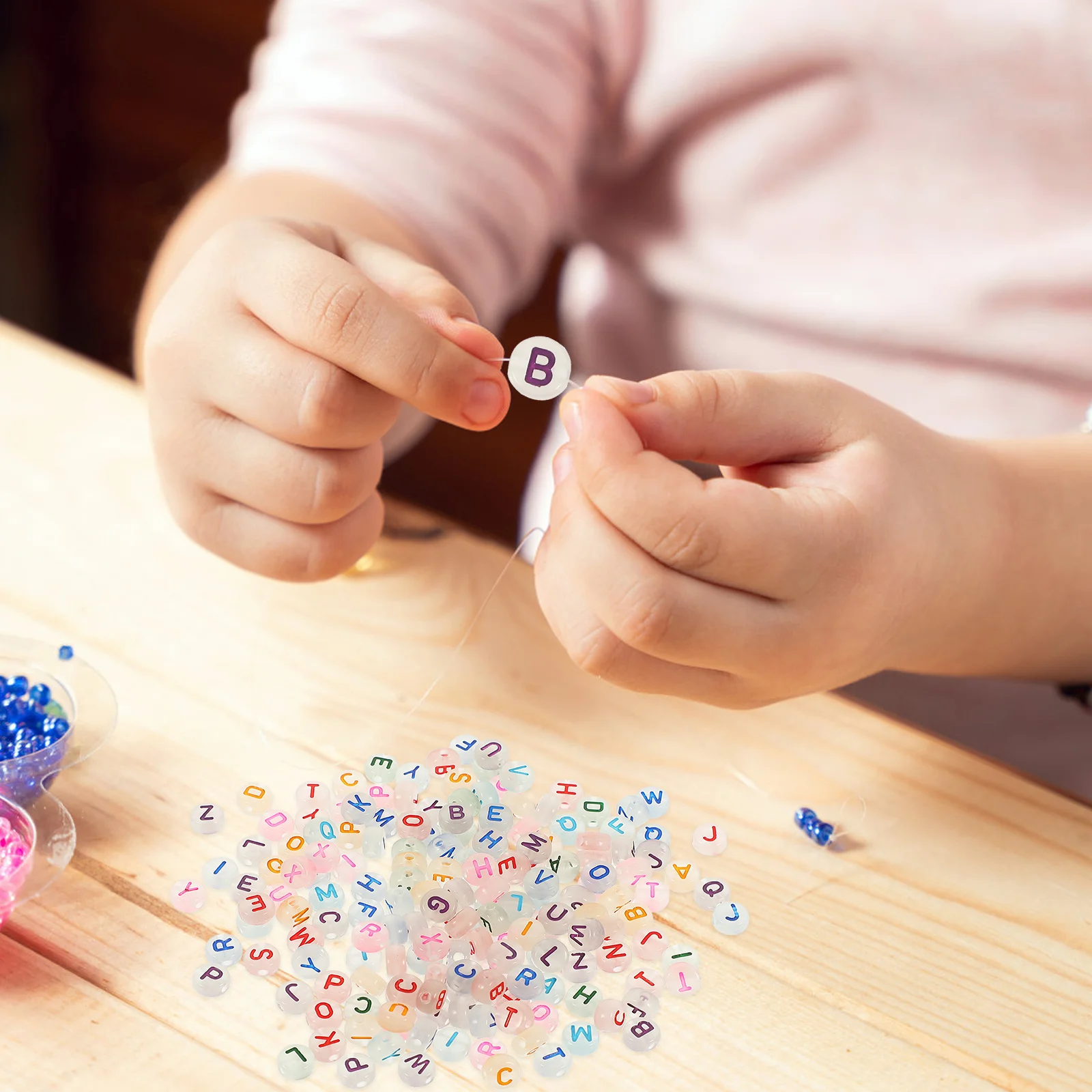 500개 내구성 있는 야광 비즈 DIY 쥬얼리 팔찌 목걸이 제작용 비즈 팔찌 액세서리 원형 쥬얼리 비즈