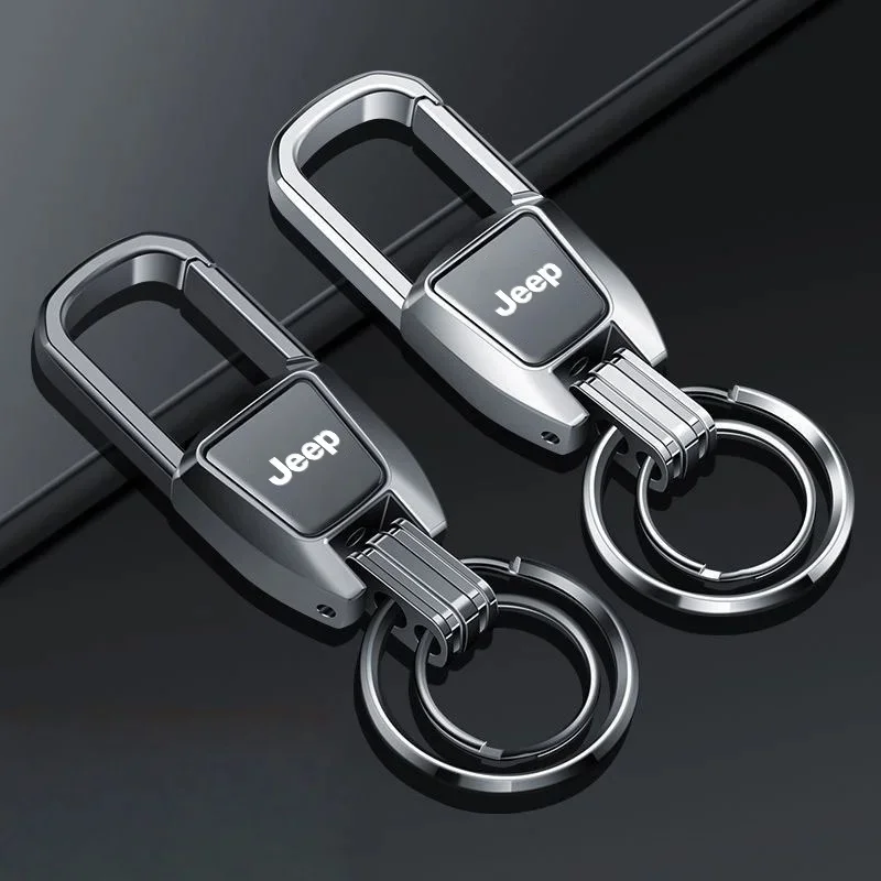 

Metal Car Logo Keychain For Jeep Renegade Grand Cherokee Patriot Wrangler Anti-lost Key Ring Key Chain Pendant Auto Accessories