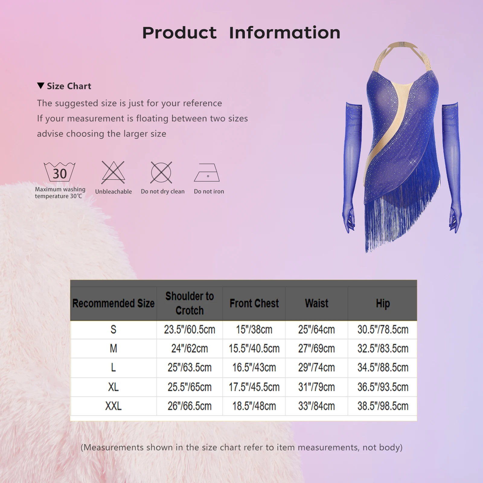 Damski strój konkursowy do tańca latynoamerykańskiego, tango, cha-cha, z dżetami i frędzlami, body do łyżwiarstwa figurowego + zestaw rękawiczek, strój do występów tanecznych