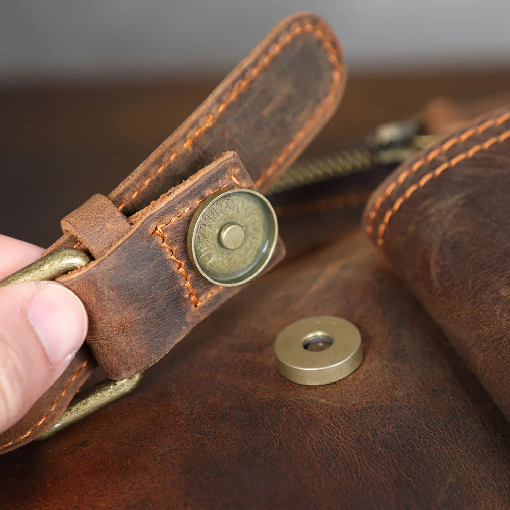 S.WORKER Vintage Echtleder-Rucksack Laptop-Tasche Casual Crazy-Horse-Leder Schultasche Outdoor-Reise-Weekender-Tasche – Detail 15