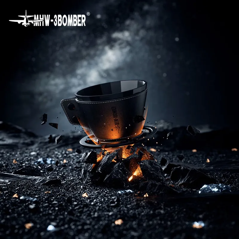 

MHW-3BOMBER Meteorite Coffee Dripper,Aluminum Alloy Filter for Coffee,1-2 Cups Cake Shape Hand Drip Brewer,Barista Makers Tool