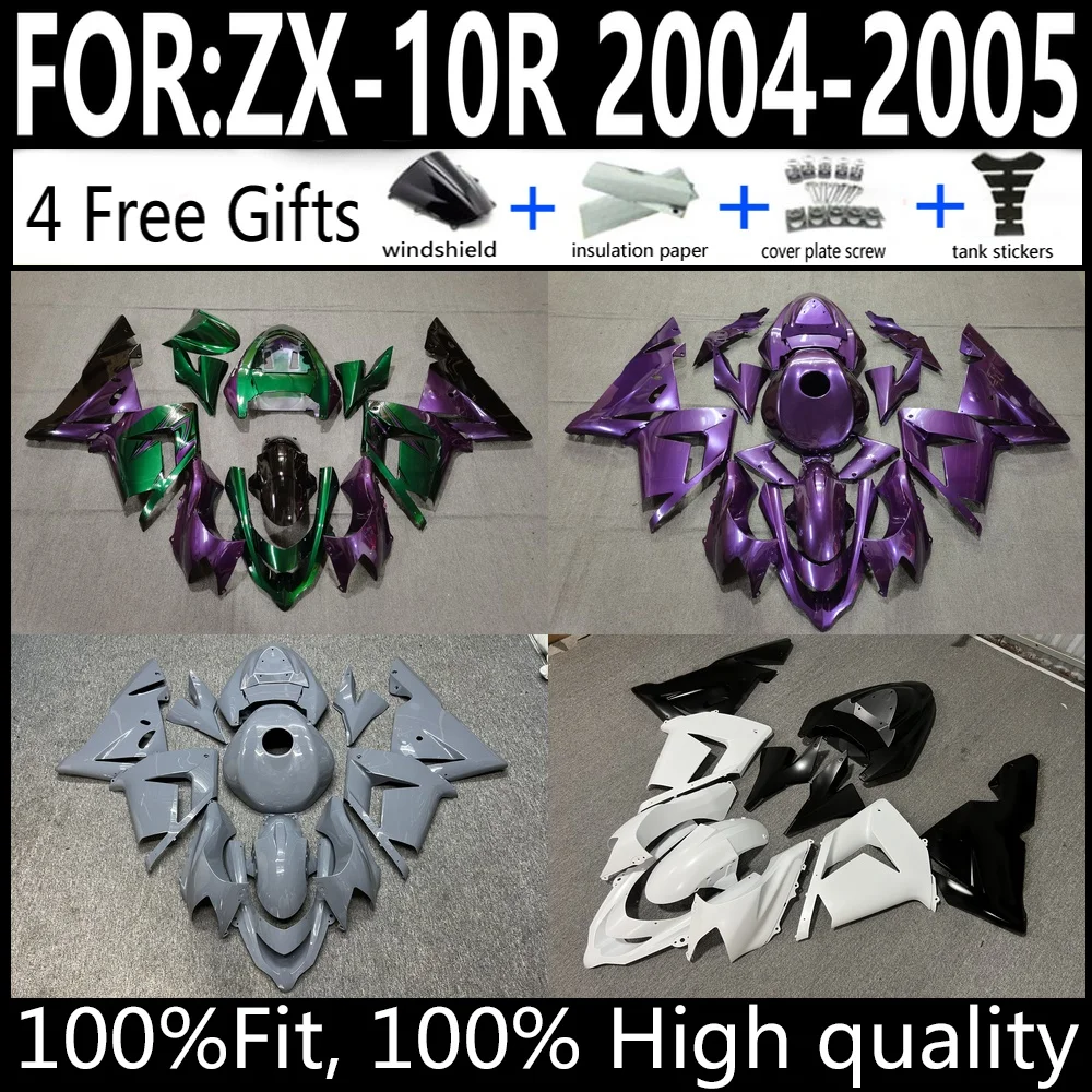 

Kawasaki ZX-10R 04 05 ZX10R 2004-2005 Motorcycle Fairings Kit ABS Plastic Body Work Cowlings Fairing Set Full Body Set